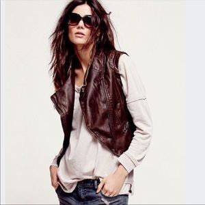 Free people moto biato leather vest